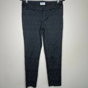 Old Navy Diva Women's Black Jacquard Tapered Leg Low-Rise Ankle Pants Sz 4